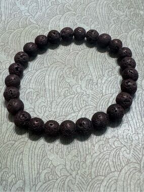 SIMULATED LAVA BEAD STRETCH BRACELET